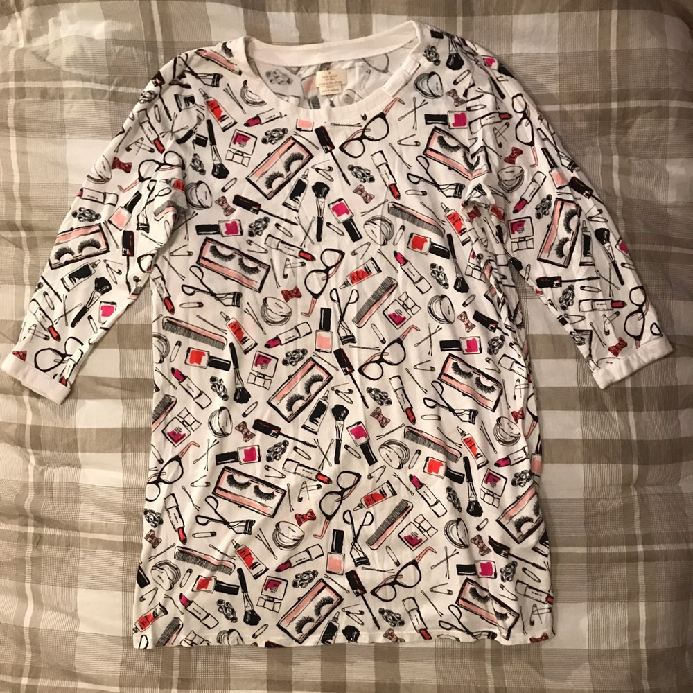 Kate Spade Makeup Print PJ Shirt